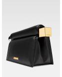 THE BLACK ROUND SQUARE POUCH