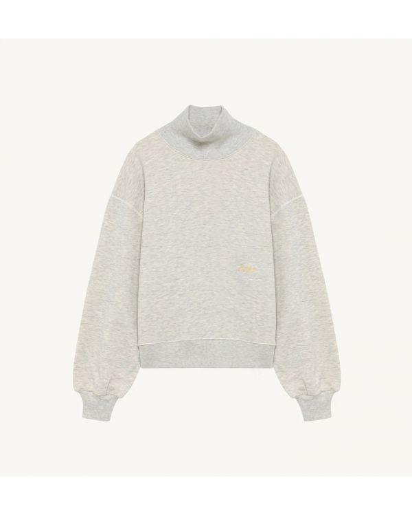 SWEAT COL ROULE WOMEN HEAVY JERSEY GRIS