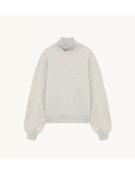 SWEAT COL ROULE WOMEN HEAVY JERSEY GRIS