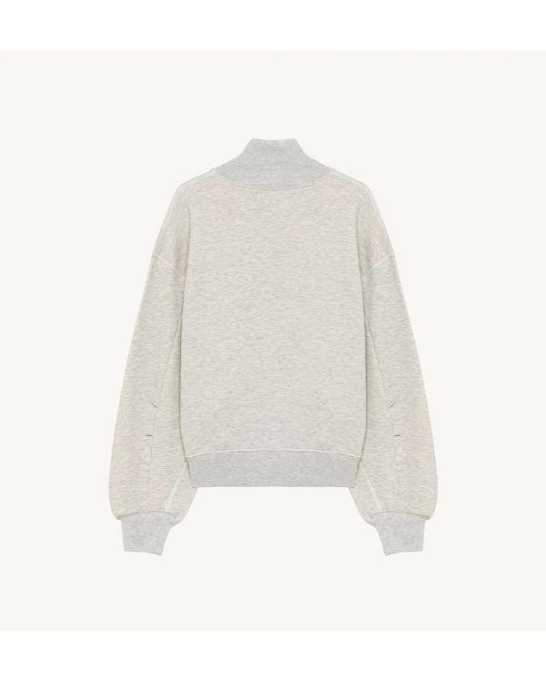 SWEAT COL ROULE WOMEN HEAVY JERSEY GRIS 2