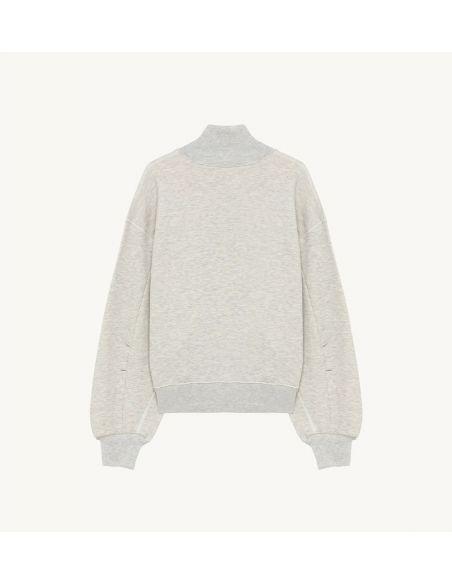 SWEAT COL ROULE WOMEN HEAVY JERSEY GRIS