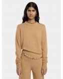 CAMEL WOOL AND CASHMERE SWEATER