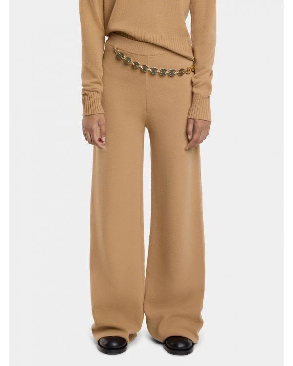 CAMEL WOOL AND CASHMERE PANTS