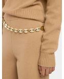 PANTALON EN LAINE ET CACHEMIRE CAMEL