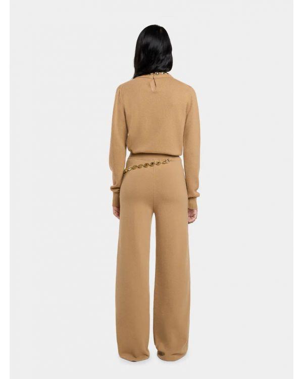 CAMEL WOOL AND CASHMERE PANTS