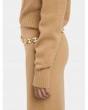 PANTALON EN LAINE ET CACHEMIRE CAMEL