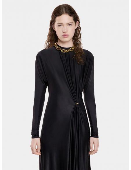 BLACK JERSEY MIDI DRESS