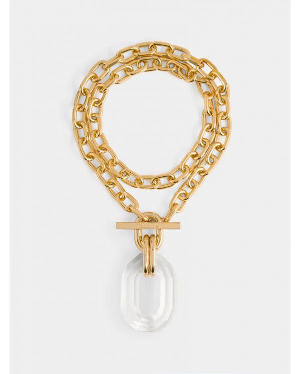 COLLIER SAUTOIR GOLD/TRANSPARENT 2