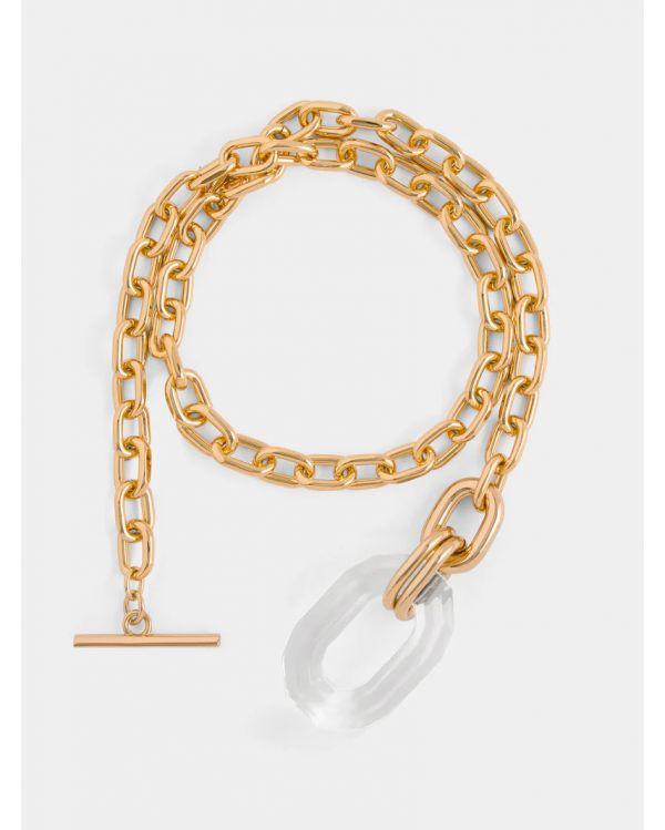 COLLIER SAUTOIR GOLD/TRANSPARENT