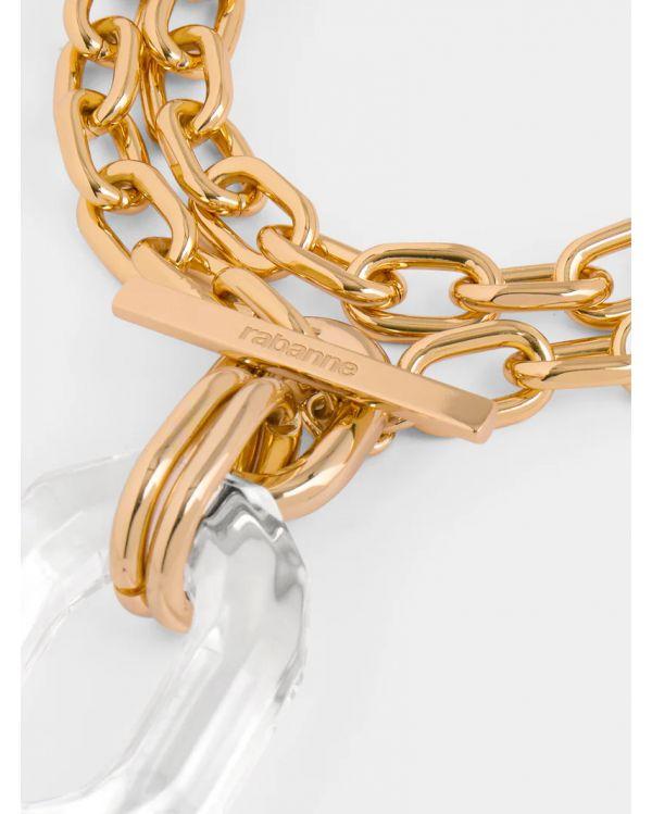 GOLD/TRANSPARENT SAUTOIR NECKLACE