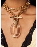 GOLD/TRANSPARENT SAUTOIR NECKLACE