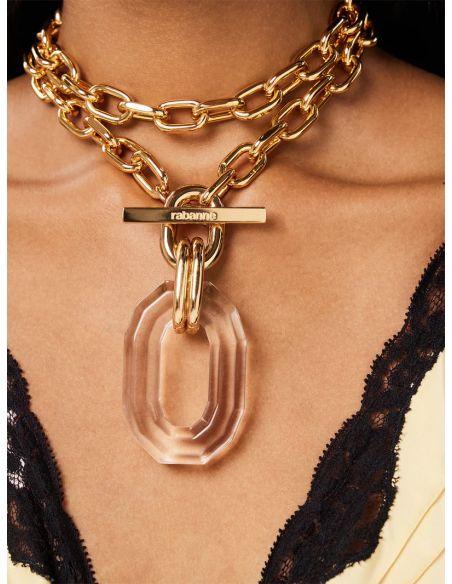 GOLD/TRANSPARENT SAUTOIR NECKLACE
