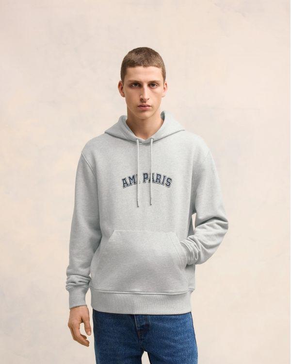 HOODIE AMI PARIS GRIS CENDRE CHINE
