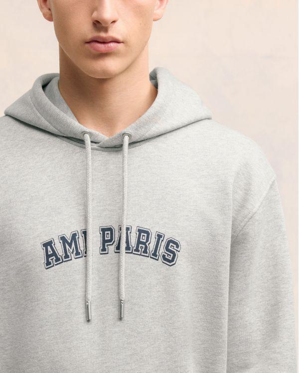 HOODIE AMI PARIS GRIS CENDRE CHINE