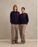 RED MIDNIGHT BLUE HEART FRIEND SWEATER