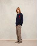 RED MIDNIGHT BLUE HEART FRIEND SWEATER