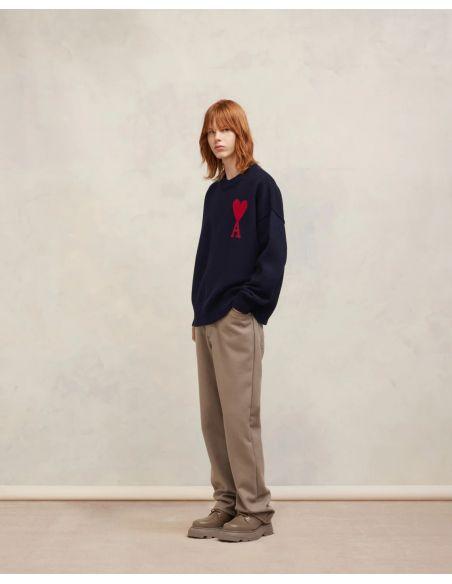 RED MIDNIGHT BLUE HEART FRIEND SWEATER