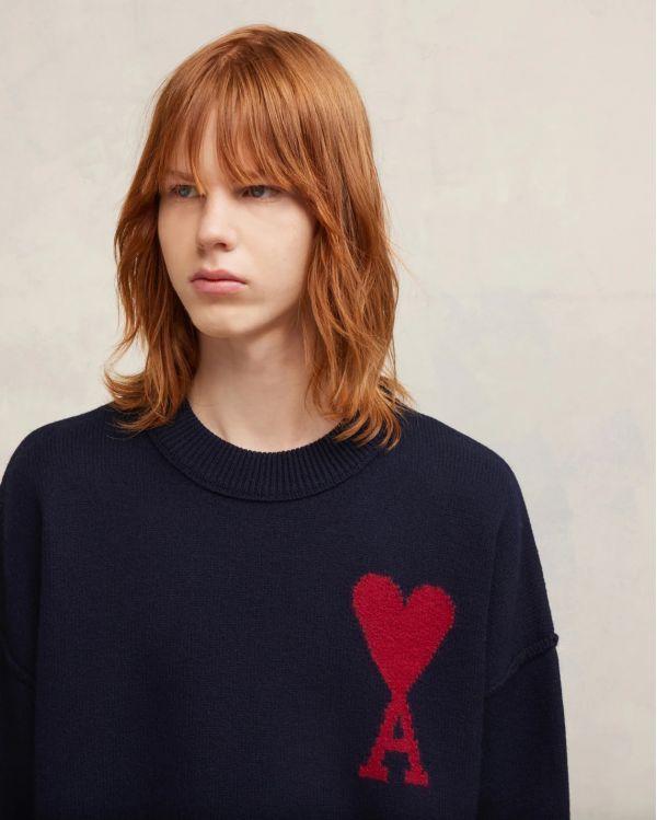 PULL AMI DE COEUR ROUGE BLEU NUIT