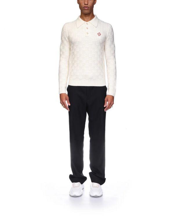 POLO COLUMN KNIT WHITE