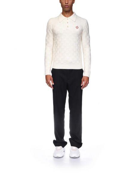 POLO COLUMN KNIT WHITE