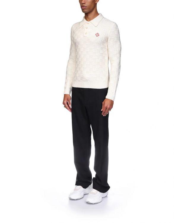 POLO COLUMN KNIT WHITE