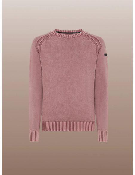 PULL COTTON TECHNO WASH ROUND KNIT PINK
