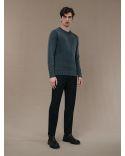 PULL COTTON TECHNO WASH ROUND KNIT PINK