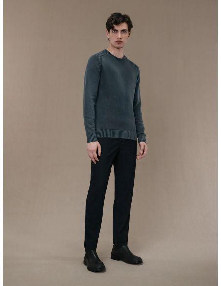 PULL COTTON TECHNO WASH ROUND KNIT PINK