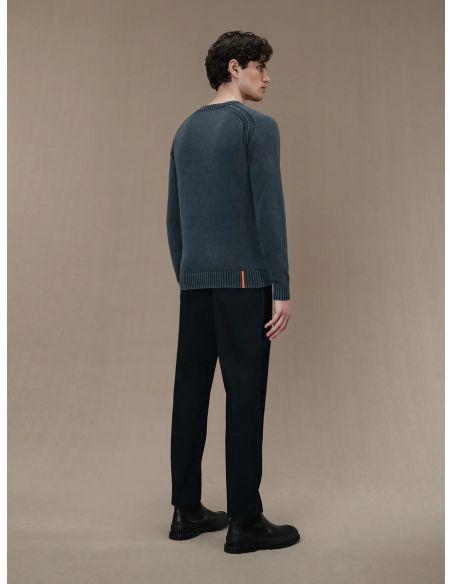 PULL COTTON TECHNO WASH ROUND KNIT PINK
