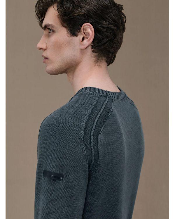 PULL COTTON TECHNO WASH ROUND KNIT PINK