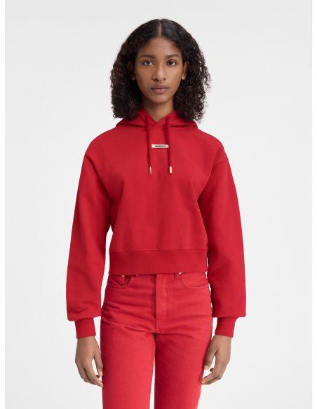 LE HOODIE GROS GRAIN DARK RED
