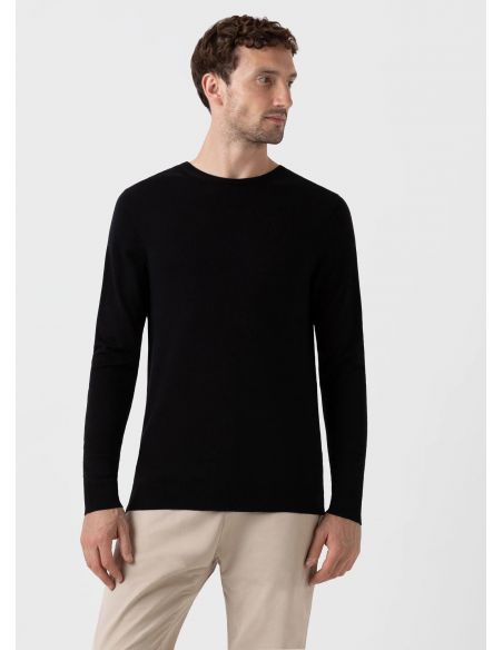 PULL MERINO CREW NECK JUMPER BLACK