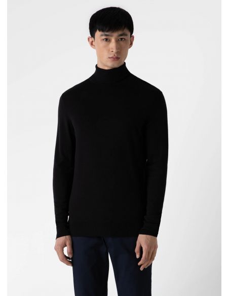 PULL MERINO ROLL NECK JUMPER BLACK