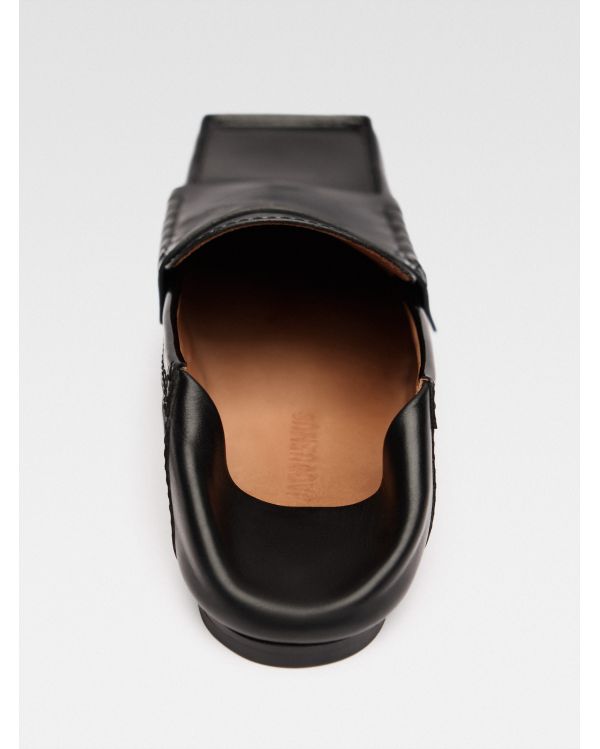 BLACK SQUARE MOCCASINS