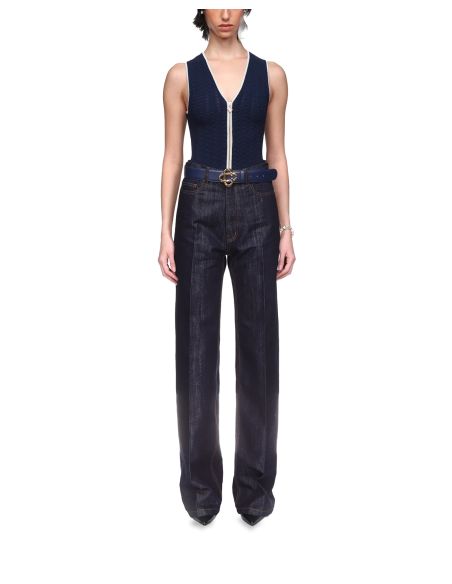 JEAN SILVER LUREX DENIM WHASHED INDIGO