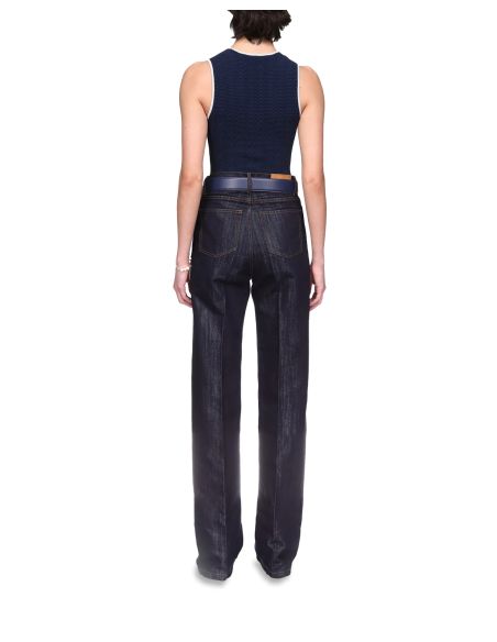 JEAN SILVER LUREX DENIM WHASHED INDIGO