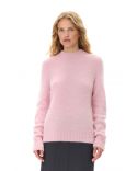PULL BRUSHED ALPACA O NECK CHALK PINK