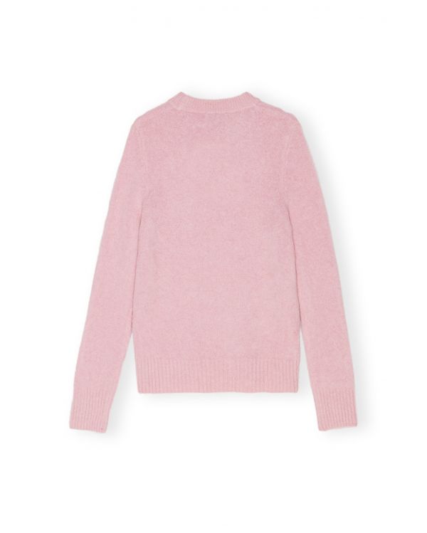 PULL BRUSHED ALPACA O NECK CHALK PINK