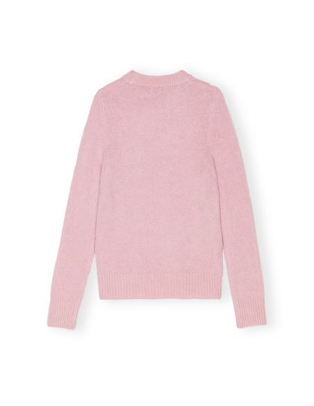 PULL BRUSHED ALPACA O NECK CHALK PINK