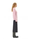 PULL BRUSHED ALPACA O NECK CHALK PINK