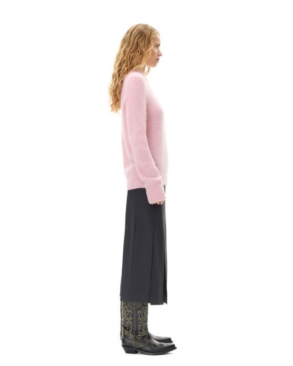 PULL BRUSHED ALPACA O NECK CHALK PINK