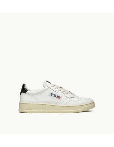SNEAKERS MEDALIST LOW MAN WHITE AND BLACK LEATHER