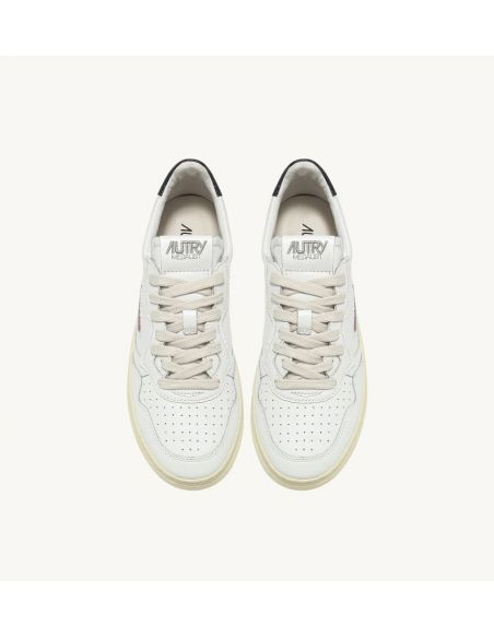 SNEAKERS MEDALIST LOW MAN WHITE AND BLACK LEATHER