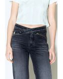PANTALON PEARLY DARK GREY BOOTFLARE UNDERPATCHED LOGO