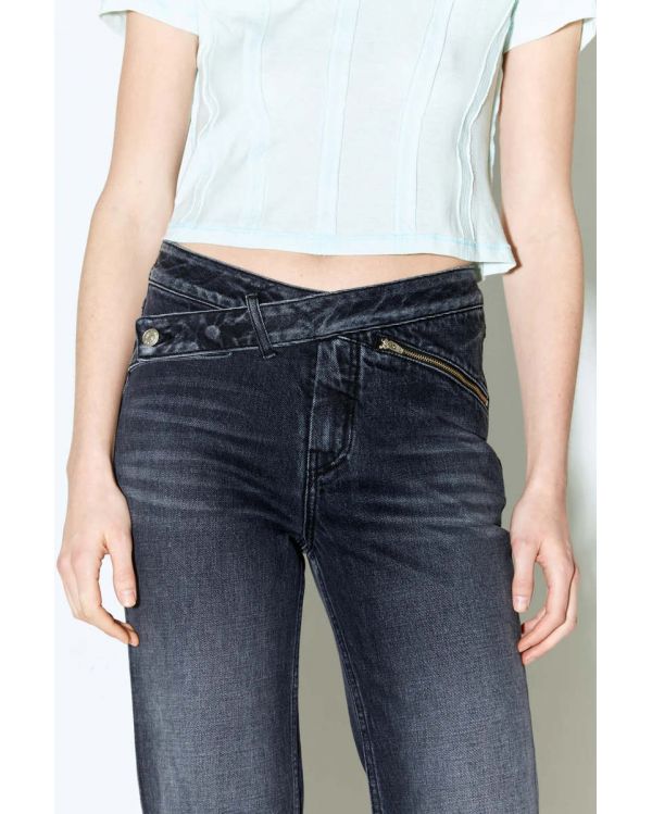 PANTALON PEARLY DARK GREY BOOTFLARE UNDERPATCHED LOGO 2