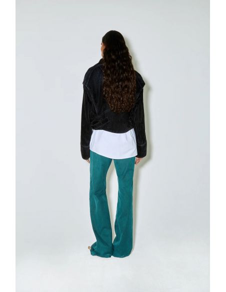 MARTY BOXY DARK NAVY VELVET VEST