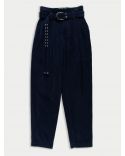 PANTALON ANGELA HIGHWAISTED WIDE LEG PLEATED NAVY