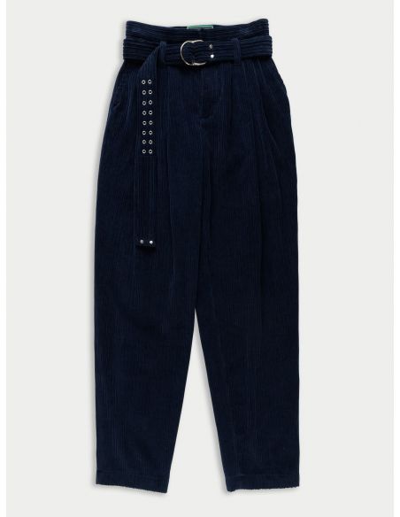 PANTALON ANGELA HIGHWAISTED WIDE LEG PLEATED NAVY