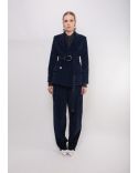 PANTALON ANGELA HIGHWAISTED WIDE LEG PLEATED NAVY