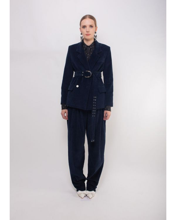 PANTALON ANGELA HIGHWAISTED WIDE LEG PLEATED NAVY